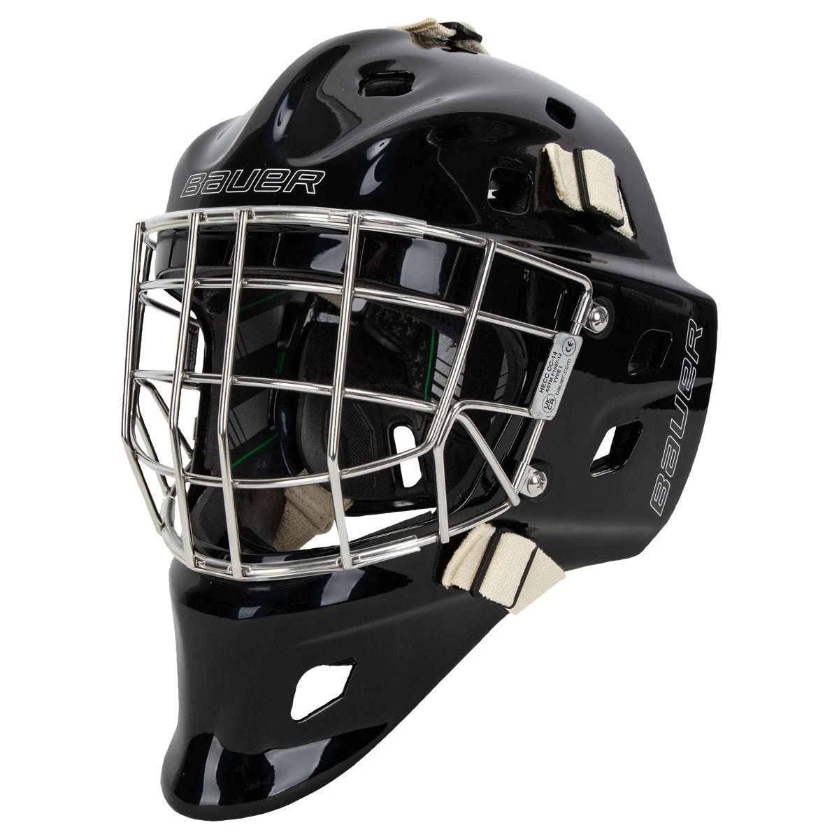 Bauer NME One Senior Certified Straight Bar Goalie Mask 1 Bauer NME One Senior Certified Straight Bar Goalie Mask