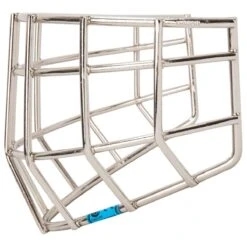 CCM Carbon Steel Youth Straight Bar Cage - Chrome -Bauer Sales Store ccm goalie accessories carbon steel straight goalie cage yth chrome inset3