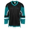 Stadium Youth Hockey Jersey - Black/Teal/White
