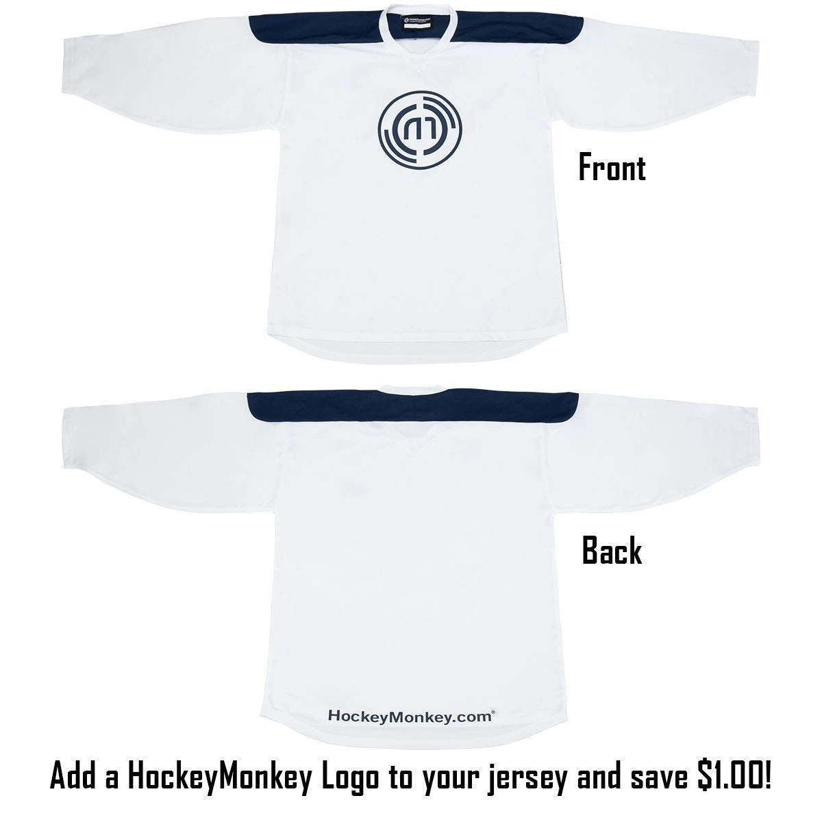 Stadium Adult Hockey Jersey - White/Gold/Gray 3 Stadium Adult Hockey Jersey - White/Gold/Gray - Image 3