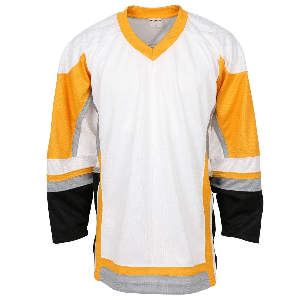 Stadium Adult Hockey Jersey - White/Gold/Gray 1 Stadium Adult Hockey Jersey - White/Gold/Gray