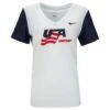 Nike USA Hockey Dri-Fit Cotton Slub V-Neck Women's Short Sleeve Tee Shirt